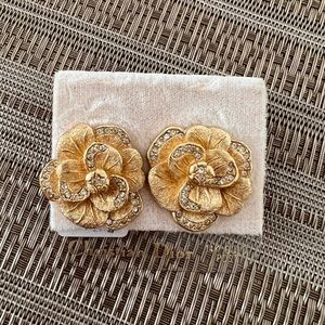SOLD New Old Stock Vintage Christian Dior Flower Earrings